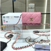 Famous Brand Chanel mini leather Shoulder Bag AP2444 Pink