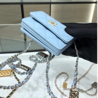 Top Quality Chanel mini leather Shoulder Bag AP2444 sky blue