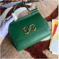 Luxury Cheap Dolce & Gabbana Origianl Leather Shoulder Bag 5157 Green