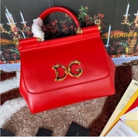 Buy Classic Dolce & Gabbana Origianl Leather Shoulder Bag 5157 Red