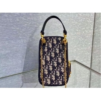 Super Quality DIOR MINI BOBBY BAG Embroidery C0955A dark blue