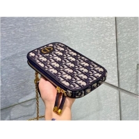 Super Quality DIOR MINI BOBBY BAG Embroidery C0955A dark blue