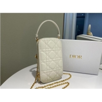 Promotional DIOR MINI BOBBY BAG Gradient Cannage Lambskin C0955 white