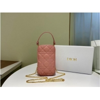 Good Quality DIOR MINI BOBBY BAG Gradient Cannage Lambskin C0955 pink