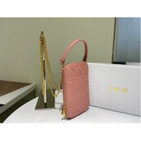 Good Quality DIOR MINI BOBBY BAG Gradient Cannage Lambskin C0955 pink