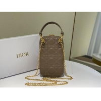 Promotional DIOR MINI BOBBY BAG Gradient Cannage Lambskin C0955 dark pink