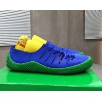 New Style Bottega Veneta Climber Rubber Lace-up Sneakers 112208 Yellow/Blue/Green