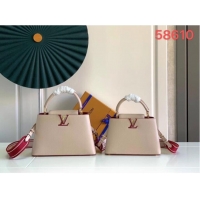 Luxury Cheap Louis Vuitton CAPUCINES BB M59266 Eggshell&Lie de Vin Red