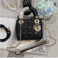 Market Sells MINI LADY DIOR BAG Lambskin M0566OW black&gold