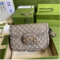 Most Popular Gucci The Hacker Project small Gucci Horsebit 1955 bag 602204 Beige