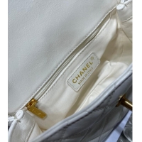 Discount Chanel SMALL FLAP BAG Calfskin Imitation Pearls & Gold-Tone Metal AS3000 white