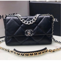 Popular Style CHANEL Lambskin 19 Flap Bag AS1161 black