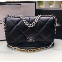 Well Crafted CHANEL Lambskin 19 Flap Bag AS1162 black