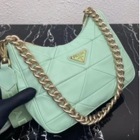 Classic Prada System nappa leather patchwork shoulder bag 1AC151 Green