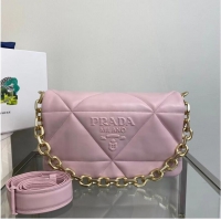 Modern Classic Prada Padded nappa leather shoulder bag 1BD306 pink