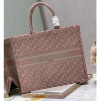 Buy Fashionable DIOR BOOK TOTE Embroidery C1286-3 pink