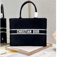 Luxury Discount SMALL DIOR BOOK TOTE Velvet C1287-5 black