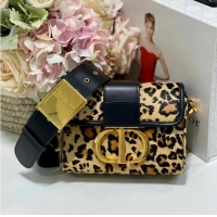 Top Quality Dior 30 MONTAIGNE BOX BAG Oblique Jacquard C9288 Brown Leopard Print