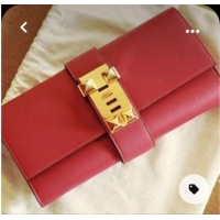 Grade Classic Hermes Original swift Leather Clutch 37001 Red