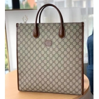 Super Quality Gucci Medium tote with Interlocking G 674155 brown