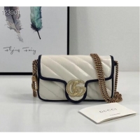 Super Quality Gucci Online Exclusive GG Marmont mini bag 574969 White&blue