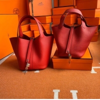 Market Sells Hermes Picotin Lock Bags Original togo Leather PL3388 Red