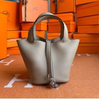 Famous Brand Hermes Picotin Lock Bags Original togo Leather PL3388 gray