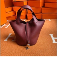 Classic Hermes Picotin Lock Bags Original togo Leather PL3388 claret