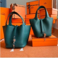 Well Crafted Hermes Picotin Lock Bags Original togo Leather PL3388 blackish green