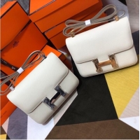 Good Quality Hermes Original Espom Leather Constance Bag 5333 white