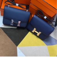 Pretty Style Hermes Original Espom Leather Constance Bag 5333 Sapphire blue