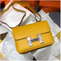 Cheapest Hermes Original Espom Leather Constance Bag 5333 yellow