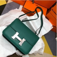 Top Quality Hermes Original Espom Leather Constance Bag 5333 blackish green