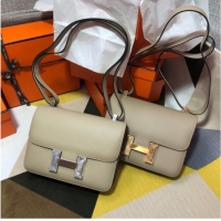 Famous Brand Hermes Original Espom Leather Constance Bag 5333 light gray