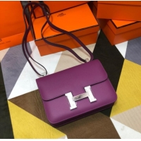 Famous Brand Hermes Original Espom Leather Constance Bag 5333 purple