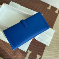 Unique Style Hermes Original jige swift Leather Clutch 37088 Electro optic blue