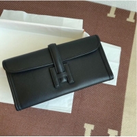 Luxury Discount Hermes Original jige swift Leather Clutch 37088 black