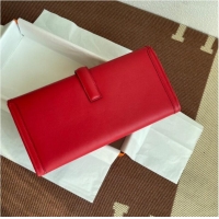 Unique Style Hermes Original jige swift Leather Clutch 37088 red