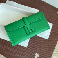 Cheapest Hermes Original jige swift Leather Clutch 37088 green