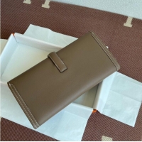 Famous Brand Hermes Original jige swift Leather Clutch 37088 dark gray