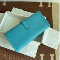 Cheapest Hermes Original jige swift Leather Clutch 37088 sky blue