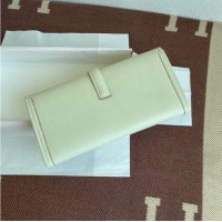 vWell Crafted Hermes Original jige swift Leather Clutch 37088 cream