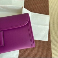 Pretty Style Hermes Original jige swift Leather Clutch 37088 purple