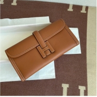 Classic Hermes Original jige swift Leather Clutch 37088 brown