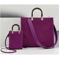 New Style FENDI SHOPPER Canvas Bag FF63259 Fuchsia