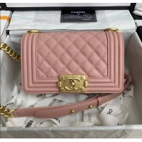 Top Grade Boy Chanel Flap Shoulder Bag Leather A67085 Pink