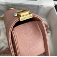 Top Grade Boy Chanel Flap Shoulder Bag Leather A67085 Pink