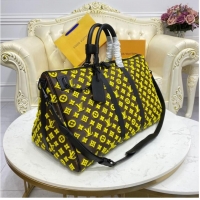 Stylish Grade Louis Vuitton KEEPALL BANDOULIERE 50 M45069 yellow