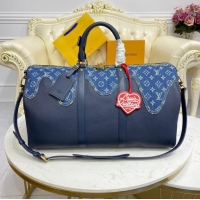 Discount Louis Vuitton KEEPALL BANDOULIERE 50 M45975 blue