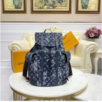 Modern Classic Louis Vuitton Monogram Tapestry Denim Backpack M57280 Dark Blue